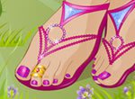 Jogos de unhas: Sand�lias de Ver�o