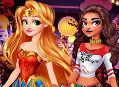 Princesas Rapunzel e Moana no Halloween